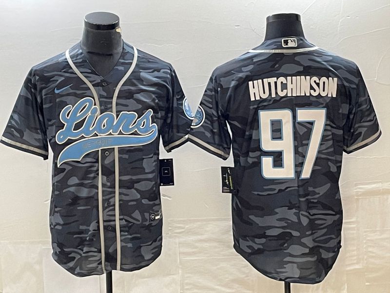 Men Detroit Lions 97 Hutchinson Camo Nike 2023 Co Branding Game NFL Jersey style 1